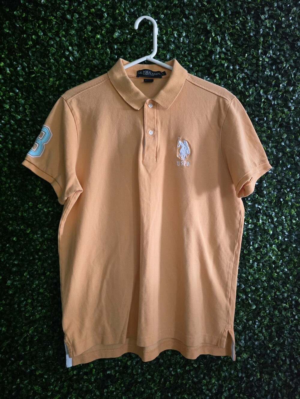 U S.Polo Ass Men's Peach Slim Fit Polo Size L